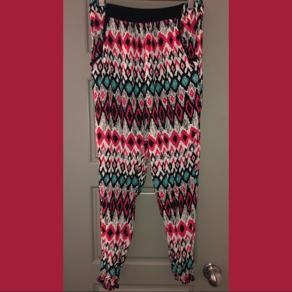 Funky patterned stretchy pants